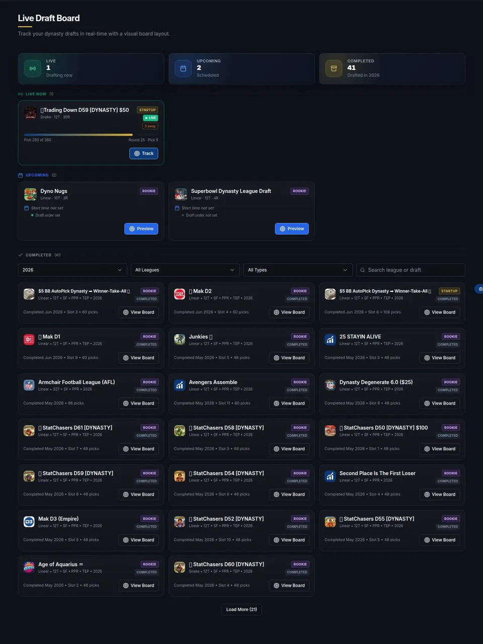 Live Draft Room — Your board, pick help, roster and intel while the clock runs